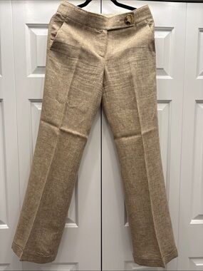 GUC Tory Burch Camel Coloured 100% Linen Trousers